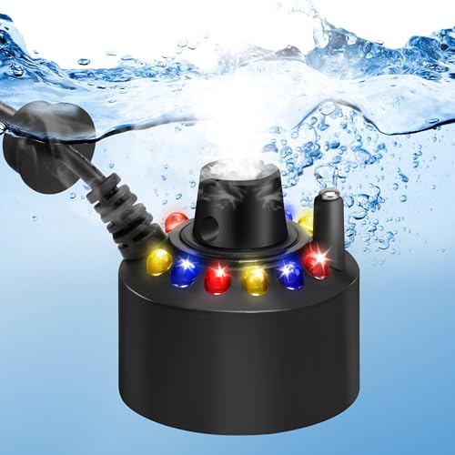 Ultrasonic Mist Maker with 12 LED Lights - Indoor Pond Fogger for Decor