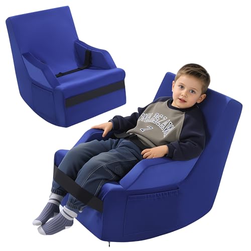 Sensory Rocking Chair for Kids with Safety Belts, Foam Balance Seat