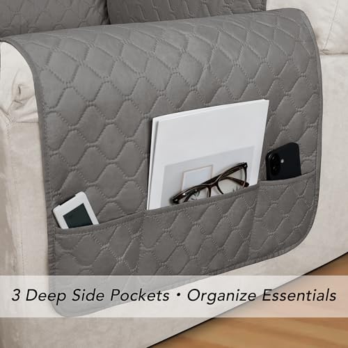 Waterproof Recliner Cover - Gray Reversible Furniture Protector