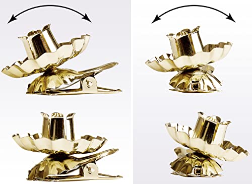 Gold Christmas Tree Candle Holders with Clip - 20 Pack Vintage Tree Clips