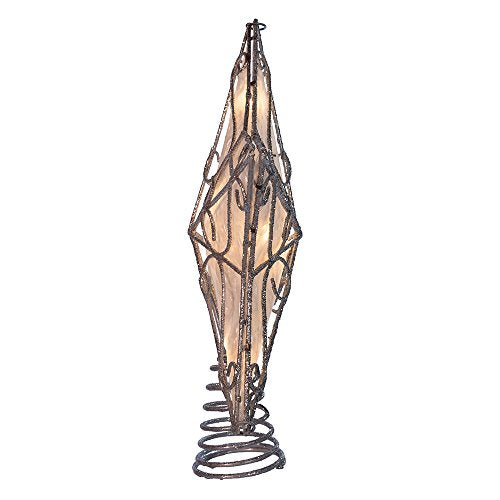 Kurt Adler 12-Inch Metal Trimmed Capiz Star Treetop with Lights, Indoor Holiday Decor