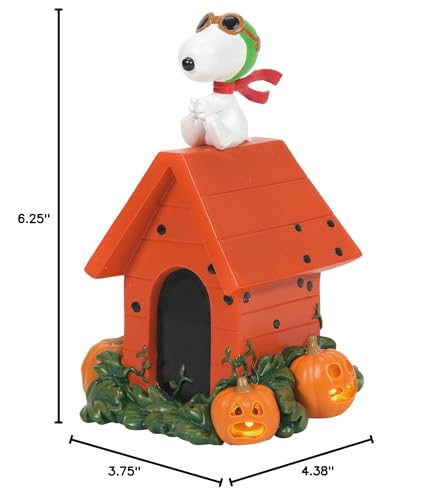 Department 56 Peanuts Village Snoopy Flying Ace LED Lit Figurine, 6.25"
