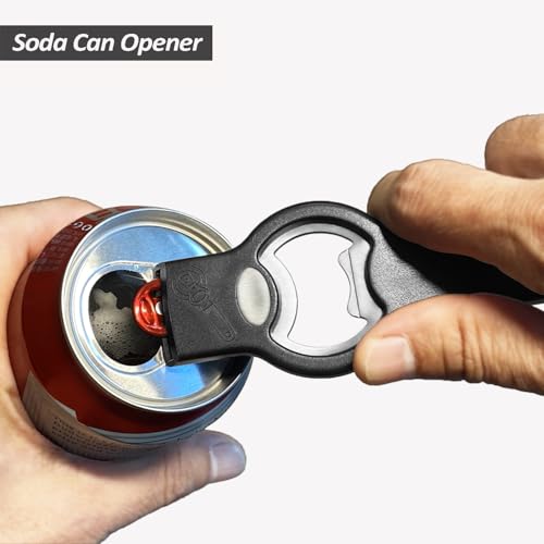 OPENPRO 2-Pack Black 2-in-1 Magnetic Can & Bottle Opener - Heavy Duty Stainless Steel, Large Handle, Fridge Magnet, Cap Catcher, Gift for Dad