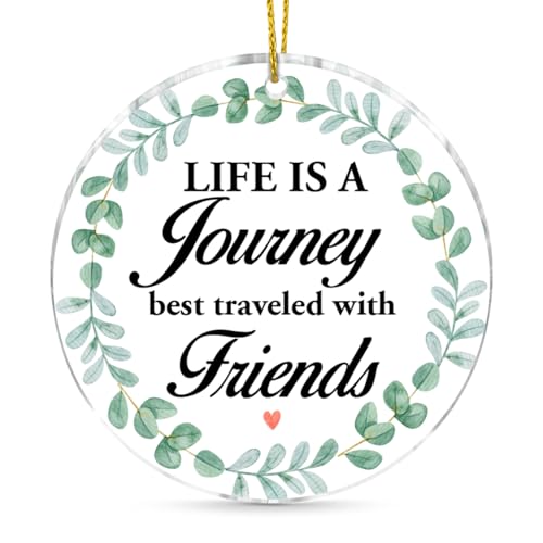 FYDHQSS Colorful Friendship Christmas Ornament, Clear Acrylic Keepsake, 2.8 Inch