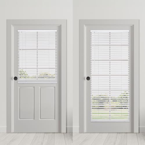 Magnetic Mini Blinds for Metal Doors - 25" W x 42" H, White