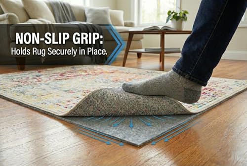 10' x 13' Non-Slip Rug Pad, 1/4" Thick Felt Cushion for All Flooring