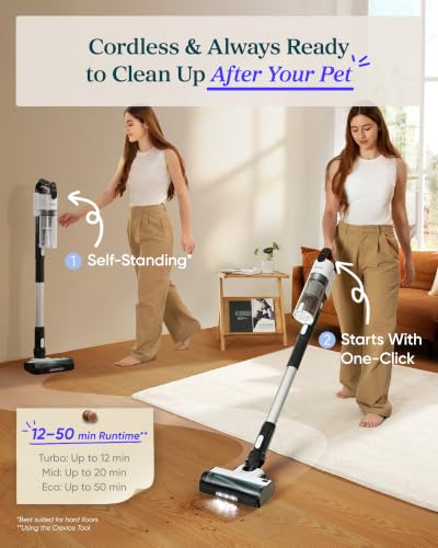Levoit Cordless Pet Hair Vacuum Cleaner LVAC-200 Essential - Anti-Tangle, Up to 50 Min