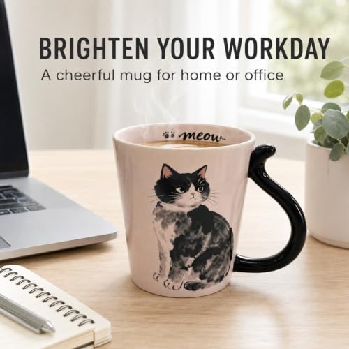 Cat Coffee Mug 18oz – Pink Variation (Cat-mug-Pink) Unique Gift for Cat Lovers