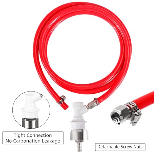 5.5ft CO2 Gas Line Tubing Kit with Stainless Steel Carbonation Cap