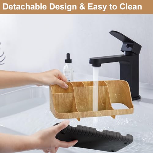 7-Slot Bathroom Countertop Organizer with Drainage for Toothbrushes