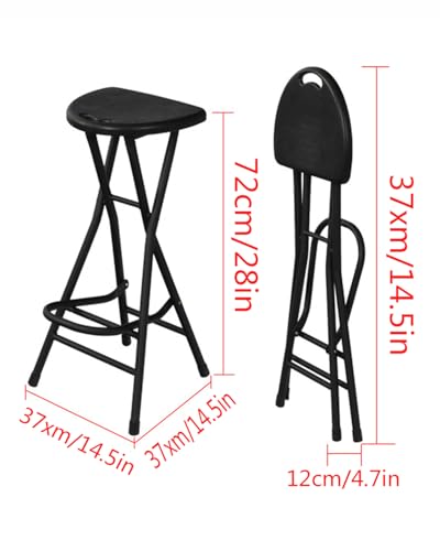 28-Inch Folding Bar Stool with Footrest, Portable Collapsible Counter Chair