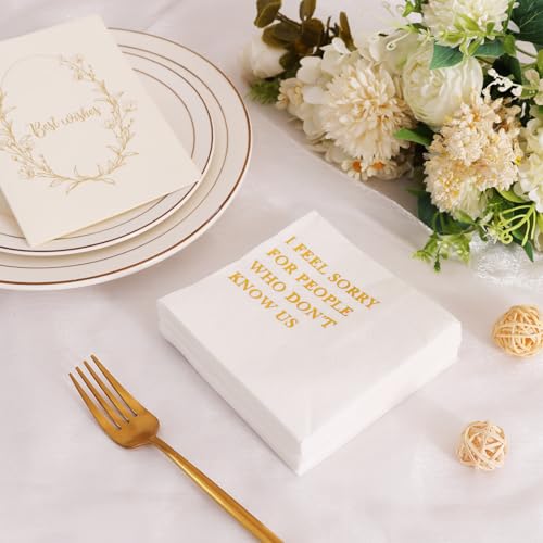 White 50-Pack Funny Cocktail Napkins for Parties & Gatherings