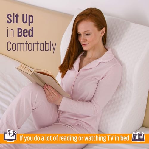 Memory Foam Wedge Pillow - 19-Degree Incline for Sleep, Snoring & Recovery