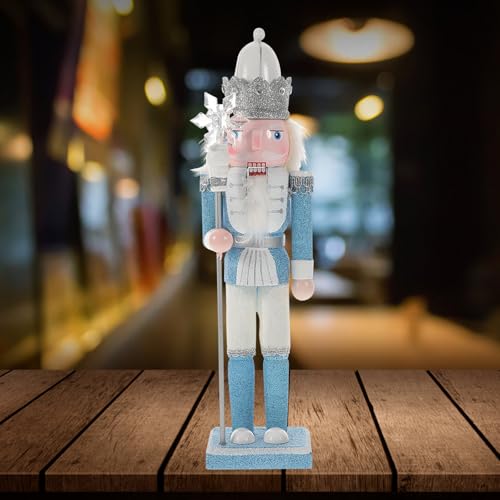 VANZACK 17-Inch Wooden Nutcracker Soldier Decor - Traditional Christmas Nutcracker Figure