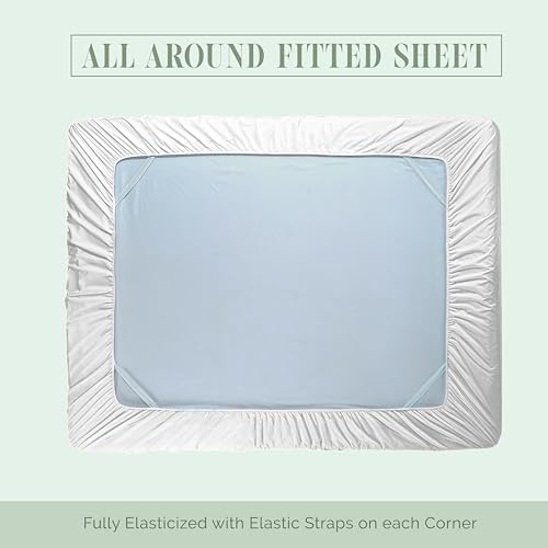King Size Extra Deep Pocket Fitted Sheet for Mattresses Up to 24 Inches