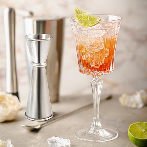 TaShow 2 Pcs Stainless Steel Double Jigger Set 1oz/2oz Bartending Tools (Normal)