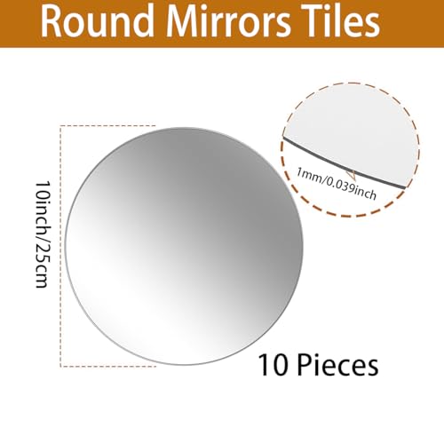 10-Piece 8-Inch Round Acrylic Mirror Centerpieces for Tables and Decor