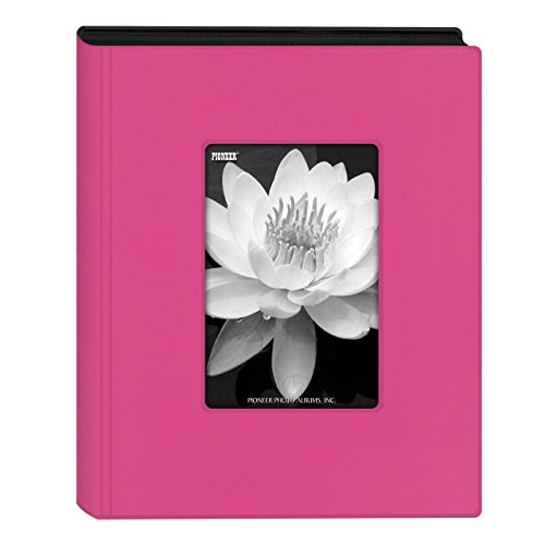 Mini 4x6 Photo Album with Front Cover Frame - Hot Pink Padded Cover
