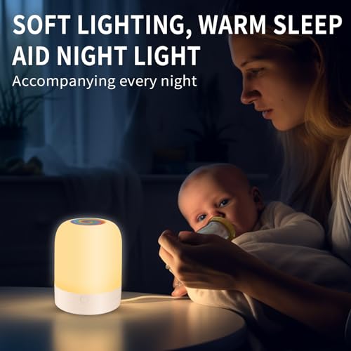 Portable LED Nursery Night Light, 13-Color Dimmable Touch Lamp for Kids