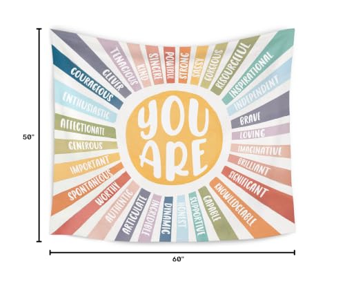 Boho Sunshine Inspirational Wall Tapestry - 50x60 Inch Nursery Decor