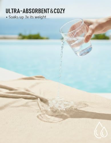 Oversized Turkish Beach Blanket, 82x88 Extra Large Sand-Free Cotton Throw