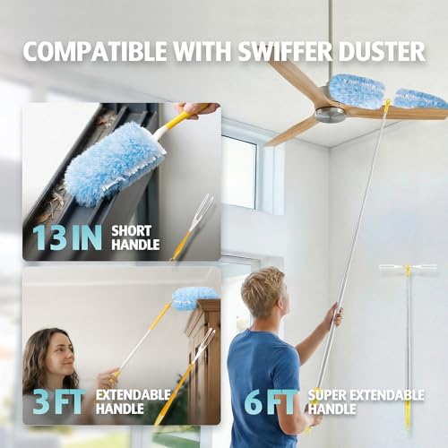 360° Microfiber Duster Kit - 30 Disposable Refills with 1 Secure Handle