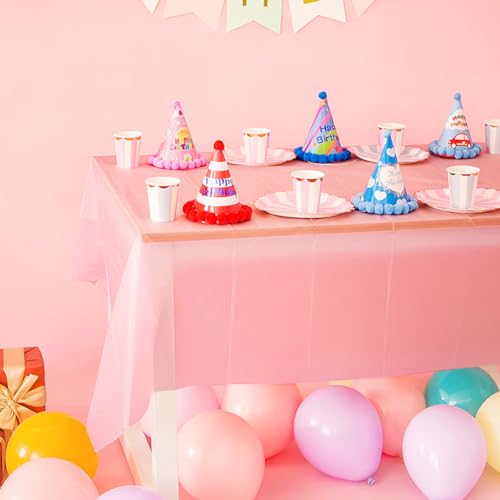 Macaron Pink 2-Pack Disposable Tablecloths 54 x 108 in - Waterproof Oil-Proof, Party Holiday, Amocytec