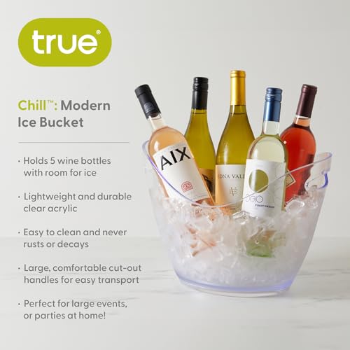 TRUE Acrylic Ice Bucket Set of 1 - 2.11 Gallon Beverage Chiller for Parties & Bars