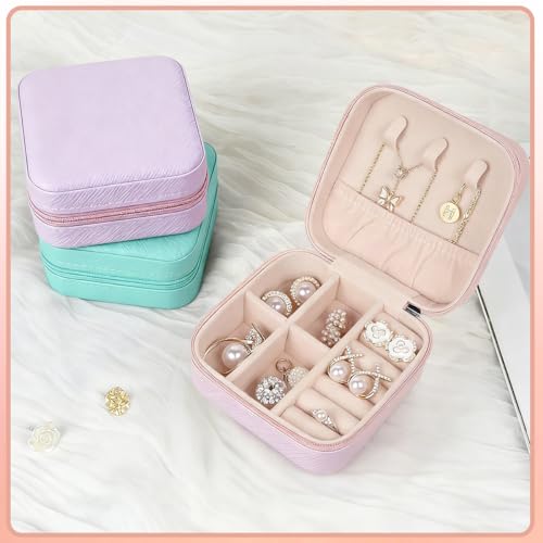 48-Piece Mini Travel Jewelry Case Set - Compact PU Leather Organizer