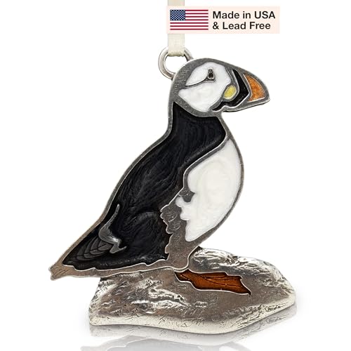 DANFORTH Puffin Bird Christmas Tree Ornament - Handcrafted Pewter Holiday Decor