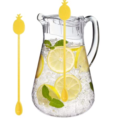 Plastic Luau Hurricane Glasses & Pineapple Drink Stirrers - Summer Party Pack of 5