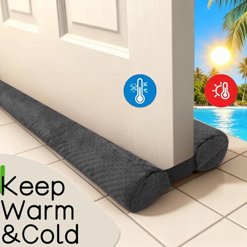 Adjustable Under Door Draft Stopper (30-36 Inch) - Noise & Gap Seal, Grey
