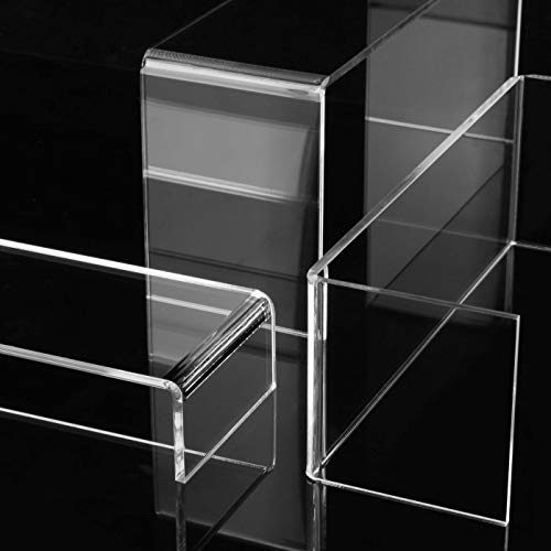 6-Piece Clear Acrylic Display Risers Set for Collectibles and Retail