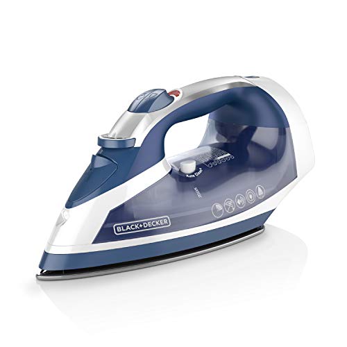 Retractable Cord Steam Iron with Nonstick Soleplate and Anti-Drip Technology