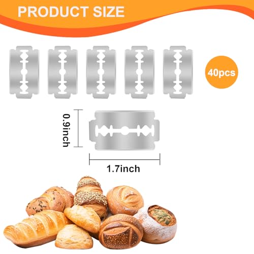 40-Pack Sourdough Bread Lame Blades - Stainless Steel Scoring Refills