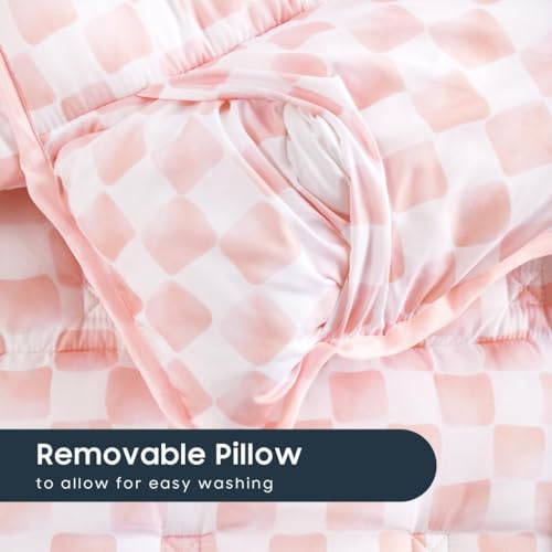 Toddler Nap Mat with Pillow and Blanket - Checkered Portable Sleeping Bag