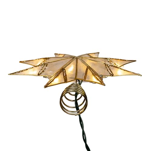Kurt Adler 14" 10-Light Gold Capiz Star Treetop