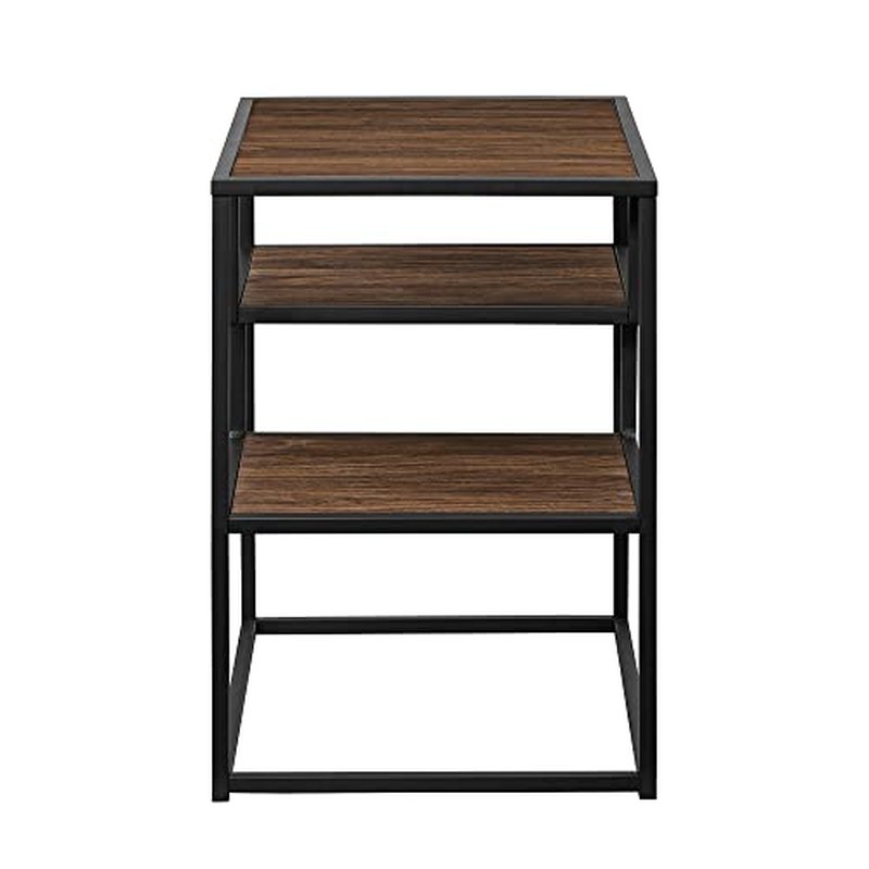 Walker Edison Finley Contemporary Floating Shelf Side Table 16 Inch Dark Walnut