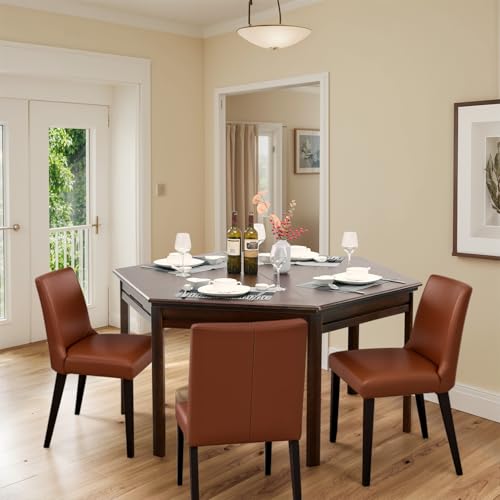 Hexagonal Solid Wood Game Table with Removable Top for Board Gaming & Dining