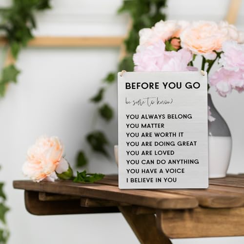 Positive Affirmations Wood Wall Sign, Inspirational Rustic Decor