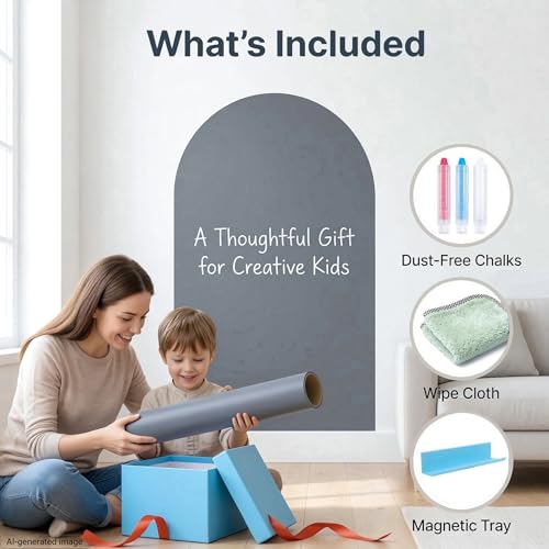 Magnetic Arch Wall Decal Large Peel-and-Stick Chalkboard for Kids