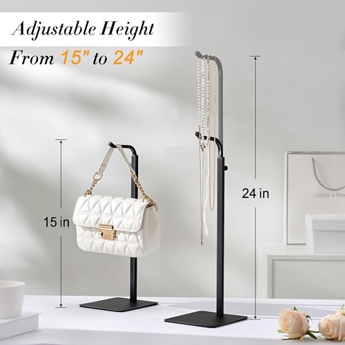 Adjustable Tabletop Display Stand - 2-Pack Metal Handbag & Banner Holder