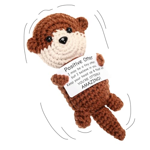Emotional Support Crochet Otter Keepsake with Encouragement Card
