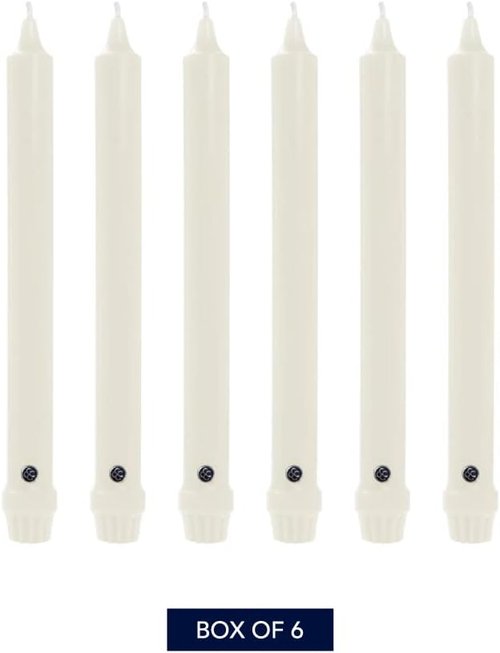 Colonial Candle Unscented Taper Candles - Classic Ivory, 10 in, Pack of 6 | Up to 8 Hours Burn Time