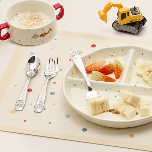 6-Piece Toddler Utensils Set Stainless Steel Dump Truck Silverware