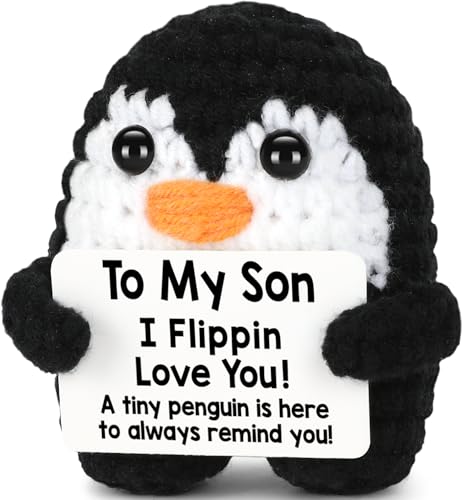 Handmade Crochet Penguin Gift for Son - Funny Pocket Buddy Keepsake