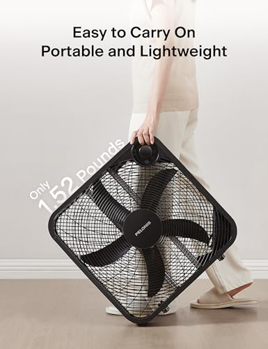 20-Inch 3-Speed Box Fan with 2295 CFM Airflow and Portable Design