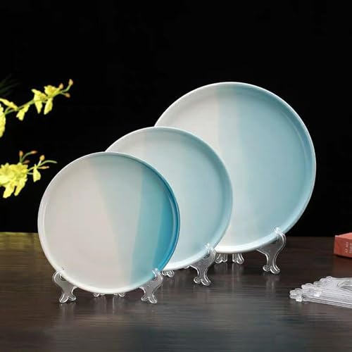 6-Inch Clear Plastic Easel Stands for Pictures and Plates - 12 Pack