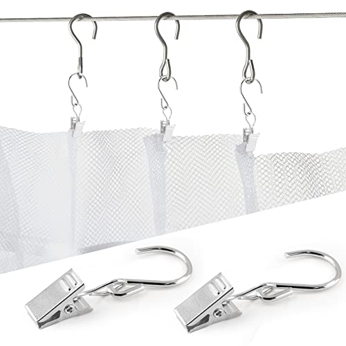 50-Piece Metal S-Hook Curtain Clips with Strong Grip - 2.25 Inch