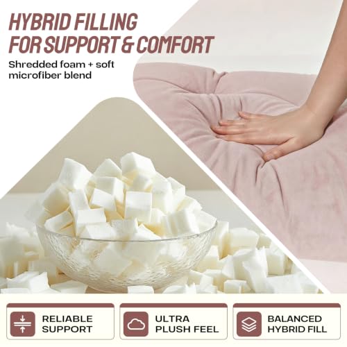Wedge Headboard Pillow for Back Support with Removable Velvet Cover